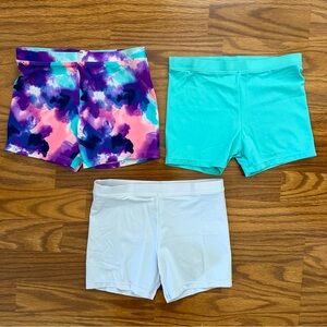 3x Pair Maidenform Little Girls Medium 7-8 Playground Pals Boy Shorts Aqua EUC!